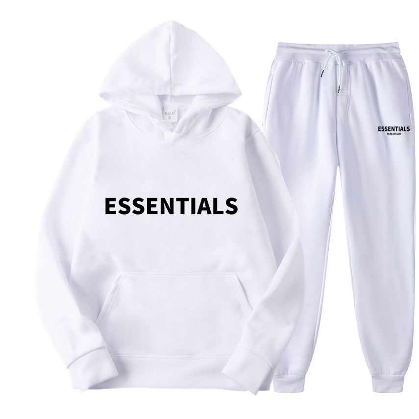 Hooded Sweatshirt Set Letter Casual Versatile Loose Sweatshirt and Sweatpants Unisex