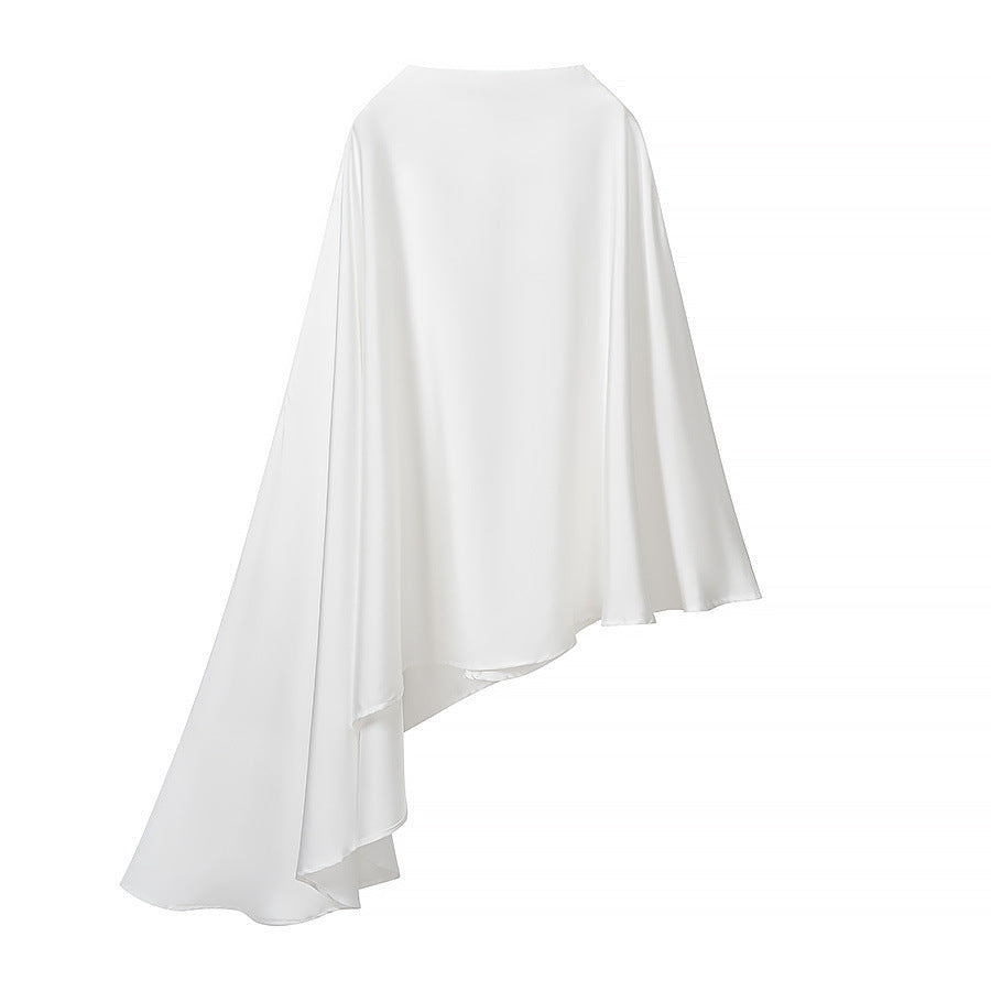 Asymmetric T-shirt top+loose wide leg pants two-piece set