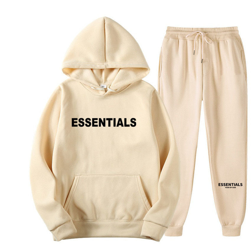 Hooded Sweatshirt Set Letter Casual Versatile Loose Sweatshirt and Sweatpants Unisex