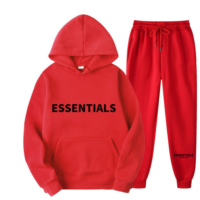 Hooded Sweatshirt Set Letter Casual Versatile Loose Sweatshirt and Sweatpants Unisex