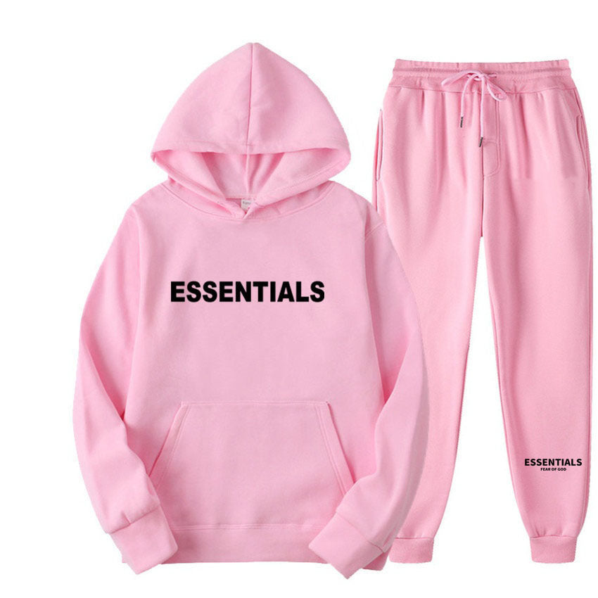 Hooded Sweatshirt Set Letter Casual Versatile Loose Sweatshirt and Sweatpants Unisex