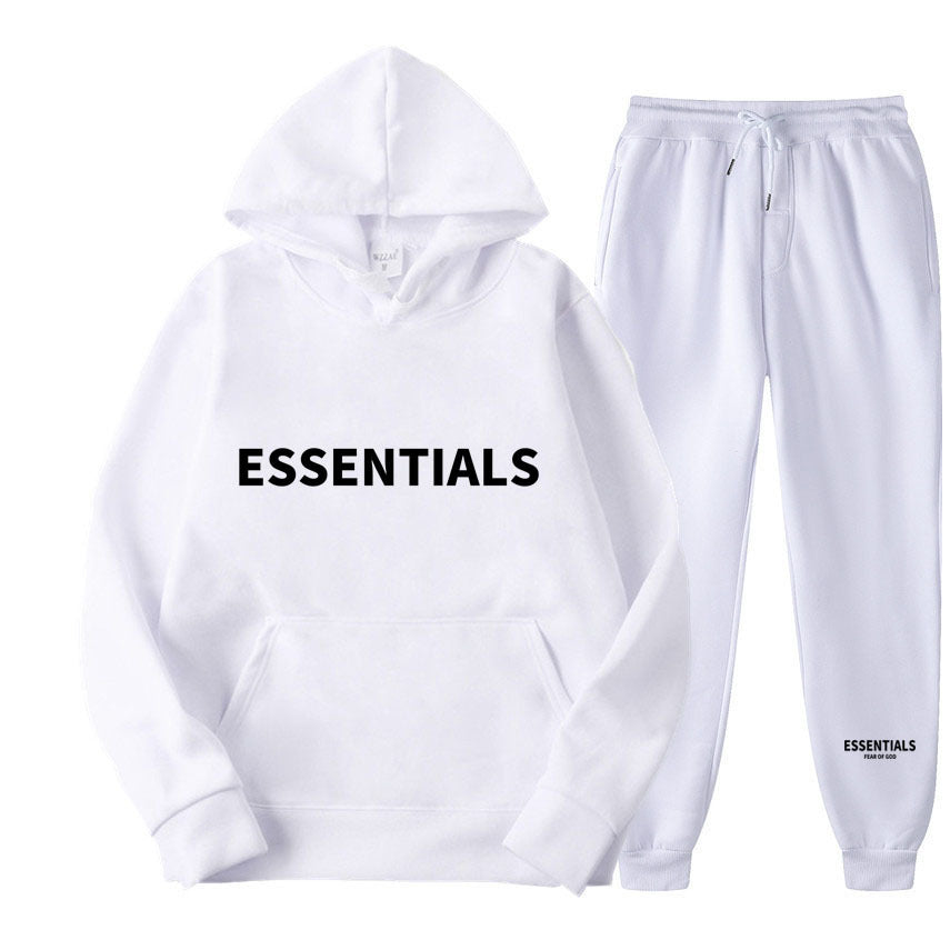 Hooded Sweatshirt Set Letter Casual Versatile Loose Sweatshirt and Sweatpants Unisex