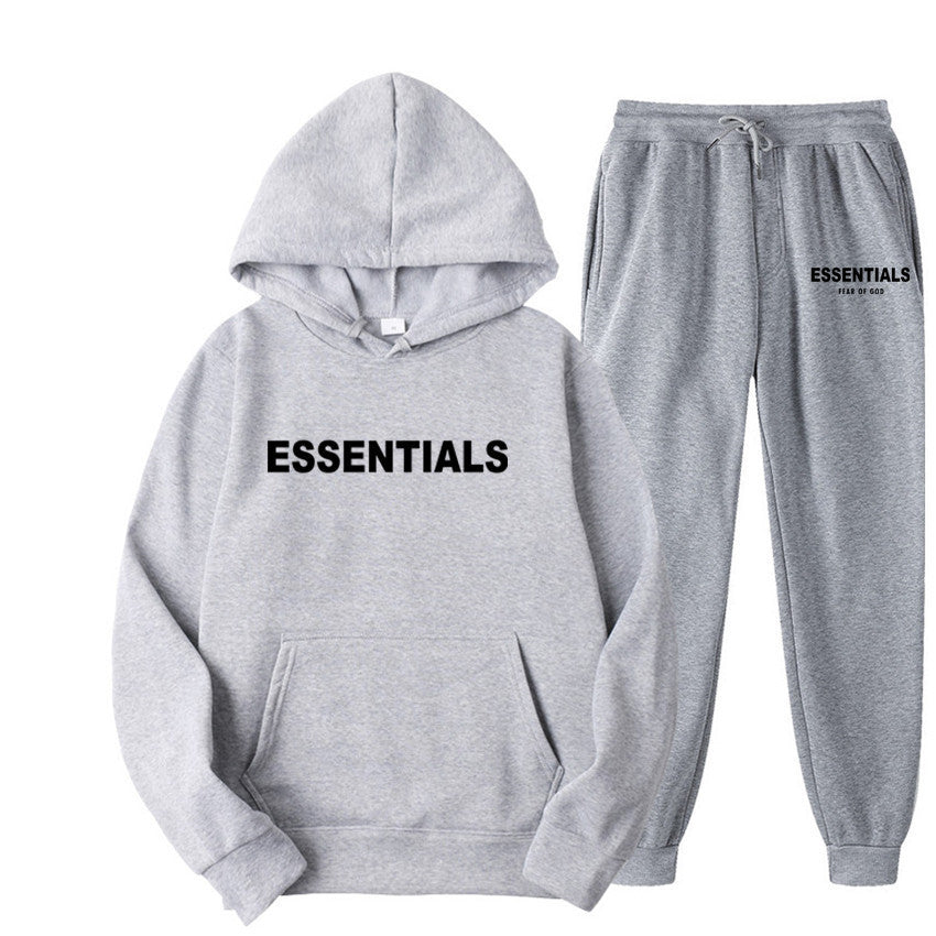 Hooded Sweatshirt Set Letter Casual Versatile Loose Sweatshirt and Sweatpants Unisex
