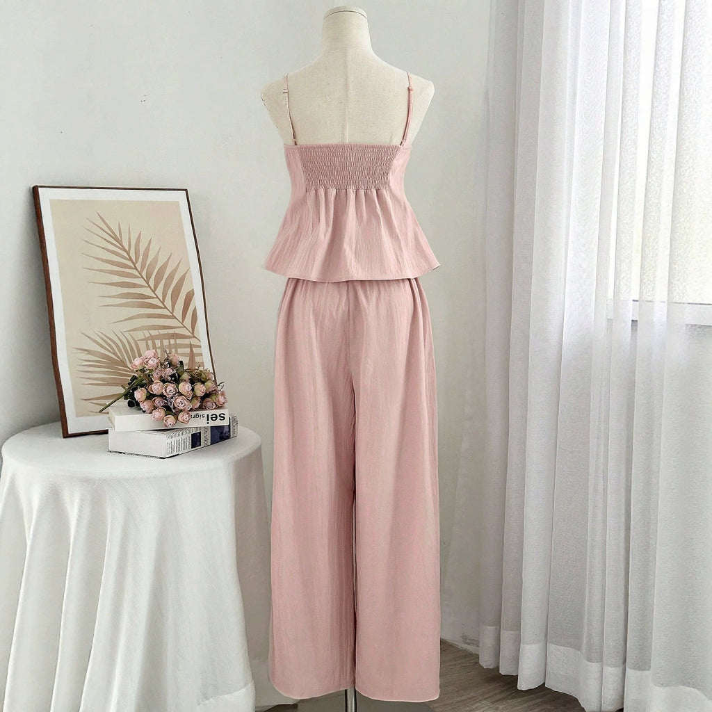 Sleeveless long pants set
