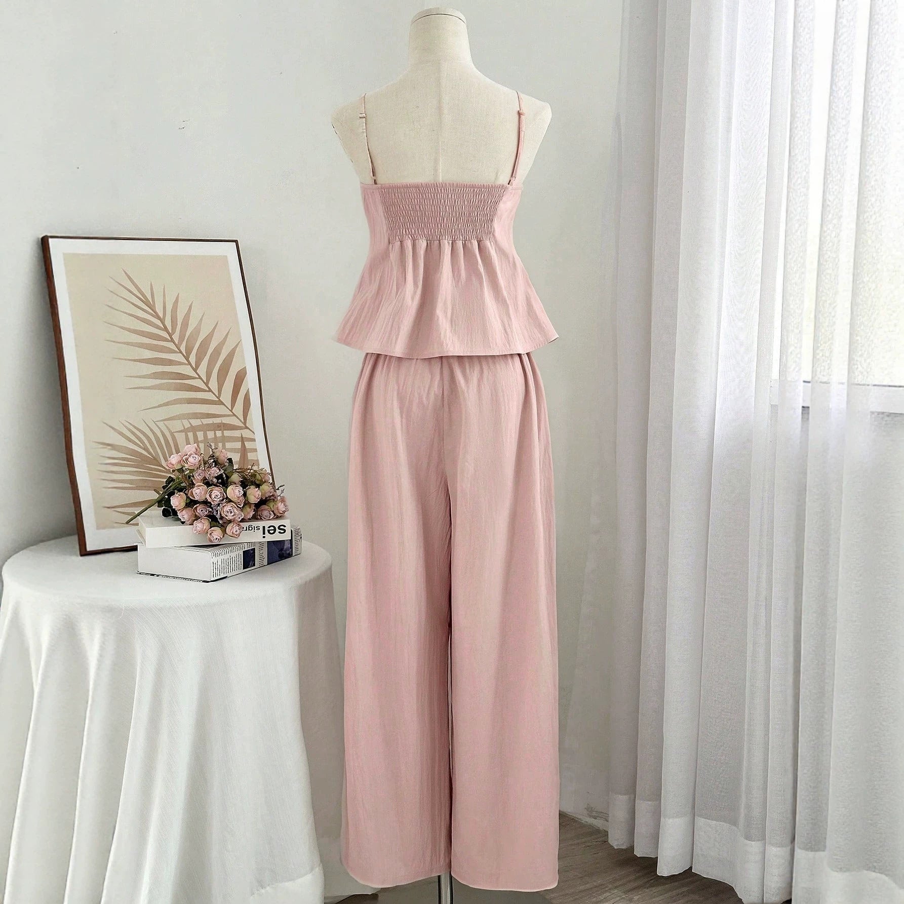 Sleeveless long pants set