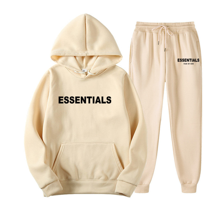 Hooded Sweatshirt Set Letter Casual Versatile Loose Sweatshirt and Sweatpants Unisex