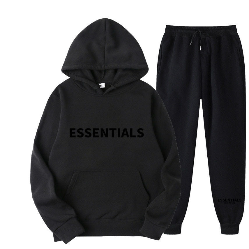 Hooded Sweatshirt Set Letter Casual Versatile Loose Sweatshirt and Sweatpants Unisex