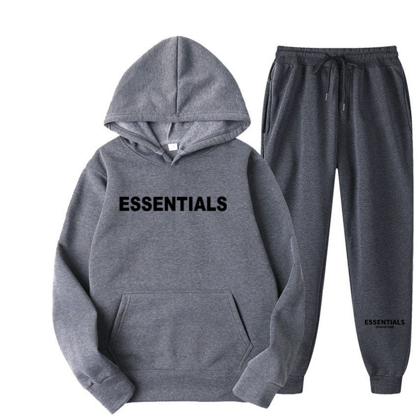 Hooded Sweatshirt Set Letter Casual Versatile Loose Sweatshirt and Sweatpants Unisex