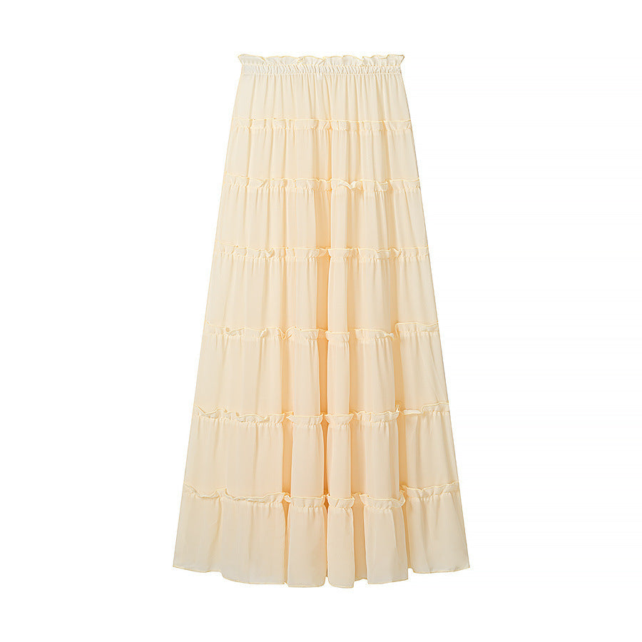 Strapless sexy short top+cake skirt two-piece set