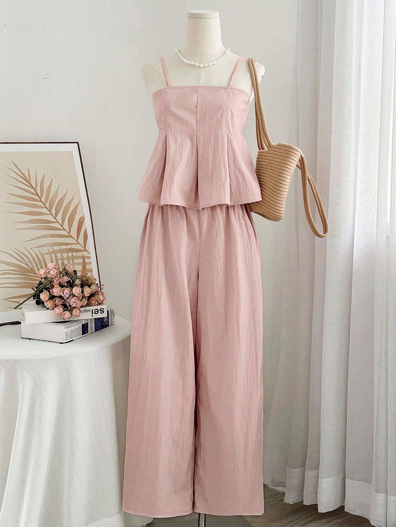 Sleeveless long pants set