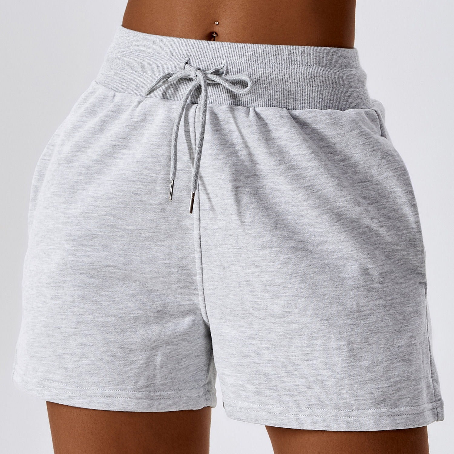 Autumn and winter drawstring loose sports shorts women outdoor straight sweatpants casual sports sweatshirt shorts