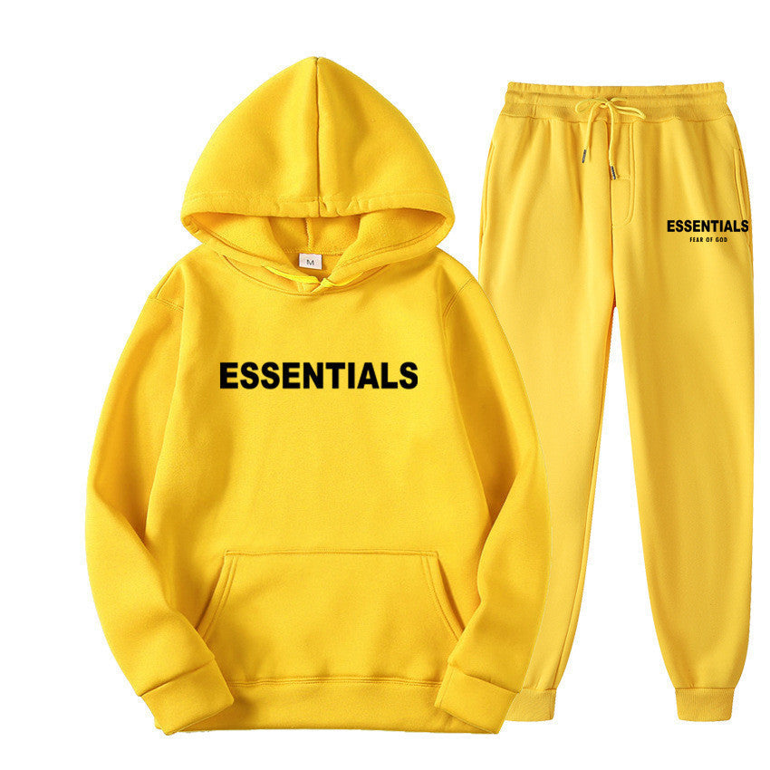 Hooded Sweatshirt Set Letter Casual Versatile Loose Sweatshirt and Sweatpants Unisex