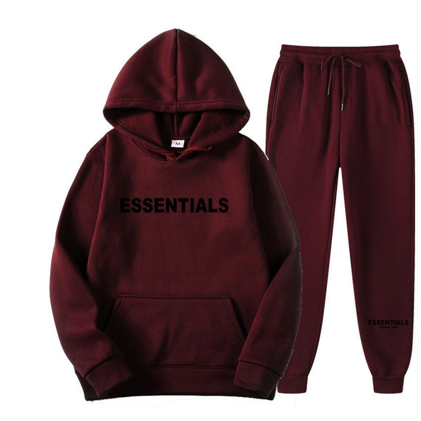 Hooded Sweatshirt Set Letter Casual Versatile Loose Sweatshirt and Sweatpants Unisex