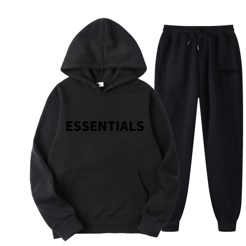 Hooded Sweatshirt Set Letter Casual Versatile Loose Sweatshirt and Sweatpants Unisex