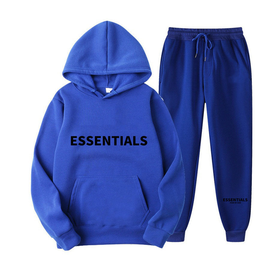 Hooded Sweatshirt Set Letter Casual Versatile Loose Sweatshirt and Sweatpants Unisex