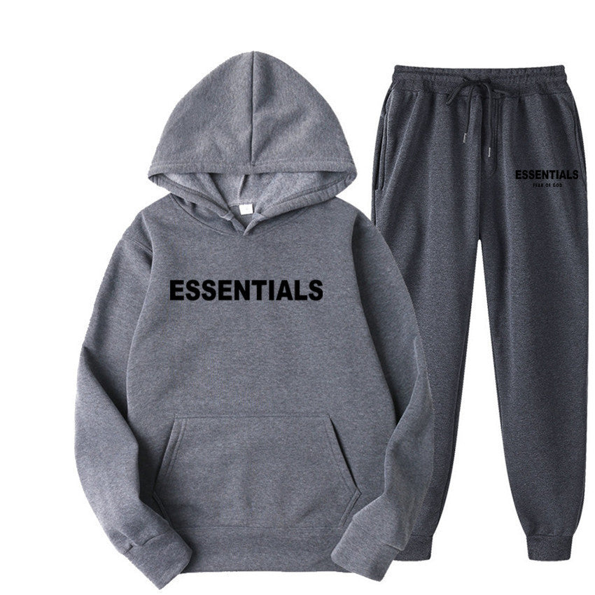 Hooded Sweatshirt Set Letter Casual Versatile Loose Sweatshirt and Sweatpants Unisex