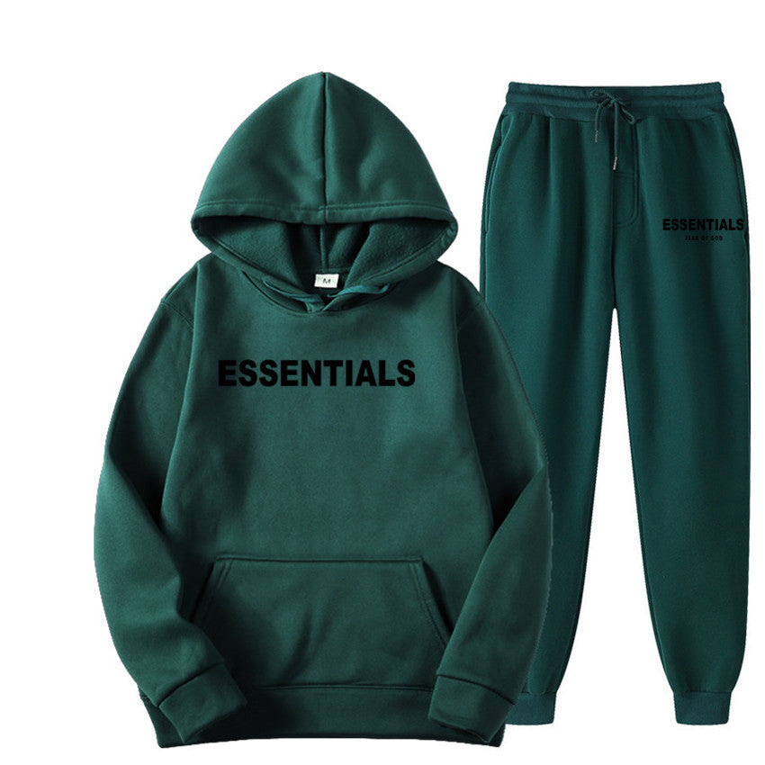 Hooded Sweatshirt Set Letter Casual Versatile Loose Sweatshirt and Sweatpants Unisex