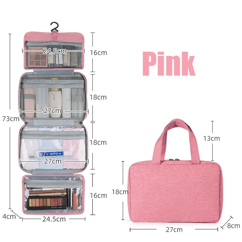 Four-fold Storage Bag Travel Waterproof  Dry And Wet Separation Wash Organizer Bathroom And kitchen Sundries Storage Hanging Bag