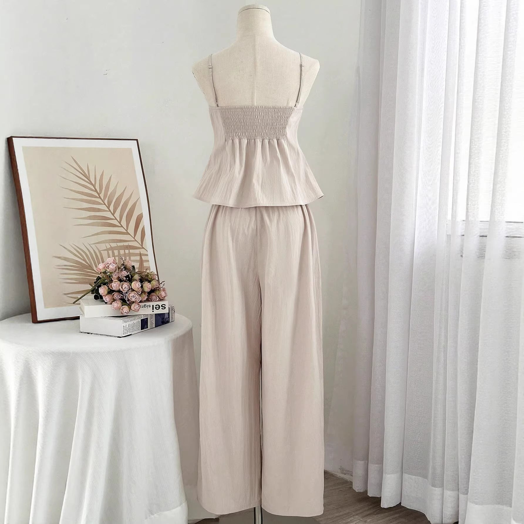 Sleeveless long pants set