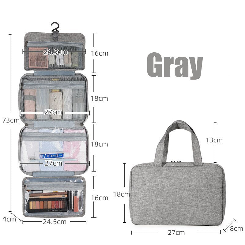Four-fold Storage Bag Travel Waterproof  Dry And Wet Separation Wash Organizer Bathroom And kitchen Sundries Storage Hanging Bag