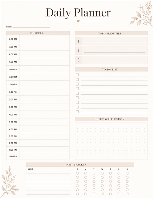 Daily Life Planner Printable