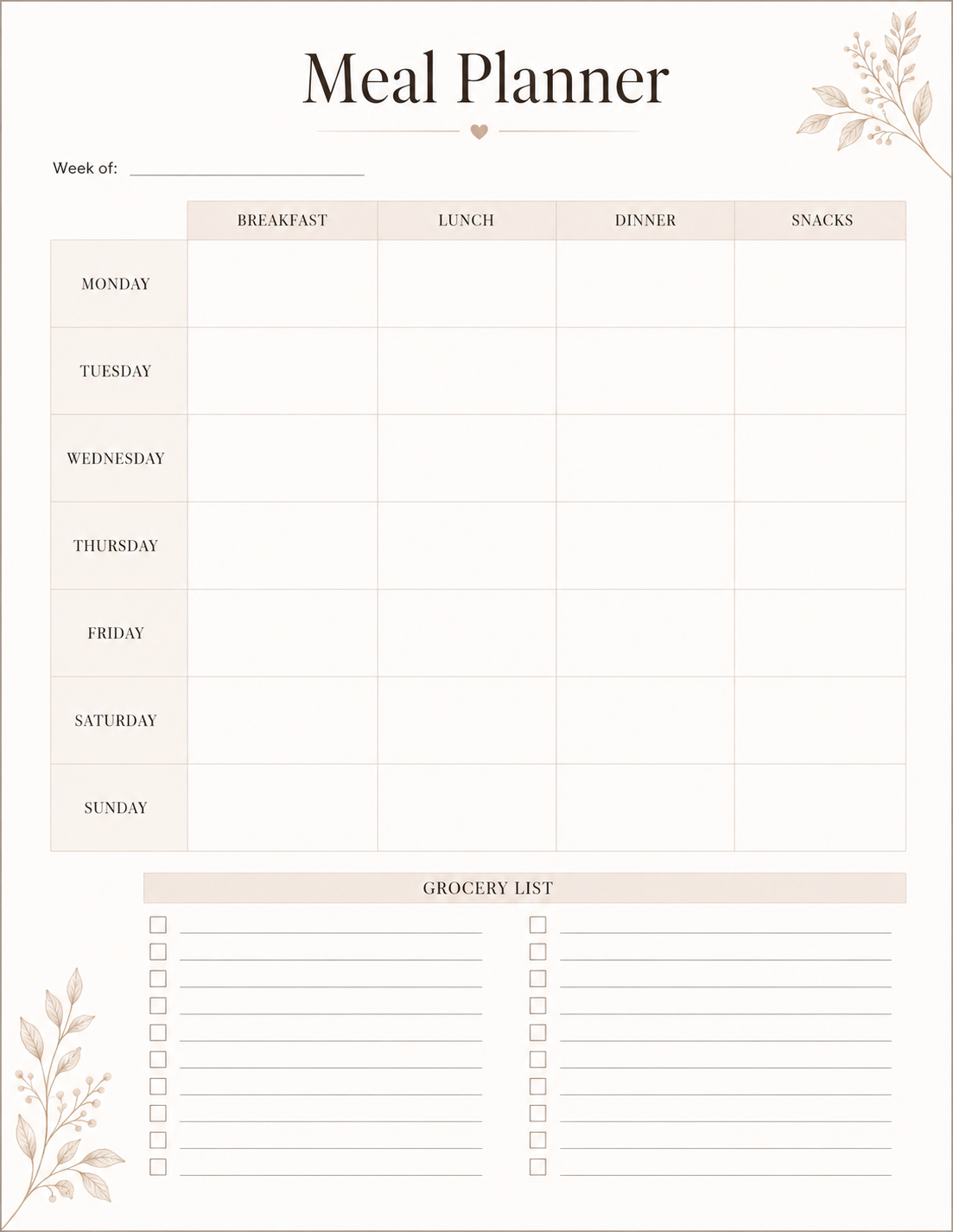 Daily Life Planner Printable