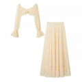 Strapless sexy short top+cake skirt two-piece set