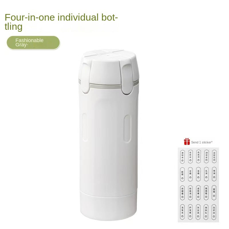 Four-in-One Travel Bottles Portable Toiletry Cosmetics Shampoo and Shower Gel Refill Bottles Travel Storage Bottle
