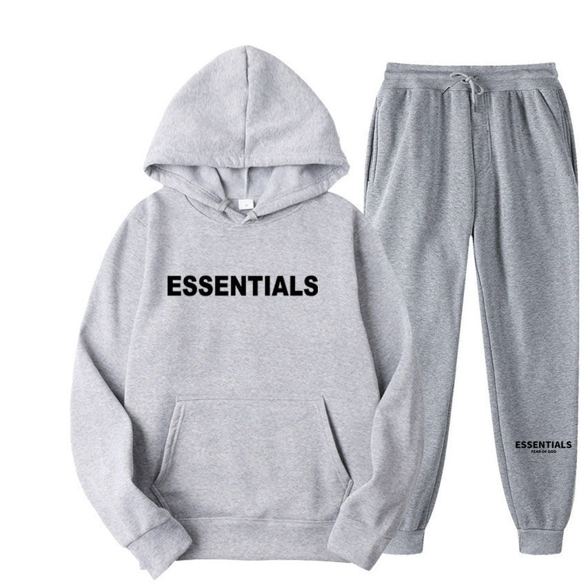 Hooded Sweatshirt Set Letter Casual Versatile Loose Sweatshirt and Sweatpants Unisex