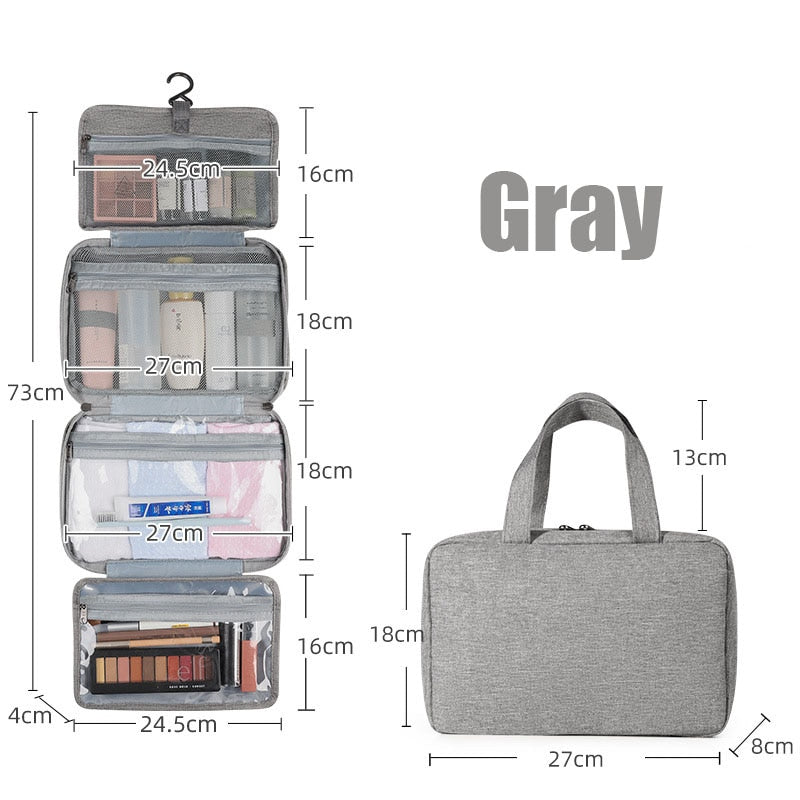 Four-fold Storage Bag Travel Waterproof  Dry And Wet Separation Wash Organizer Bathroom And kitchen Sundries Storage Hanging Bag