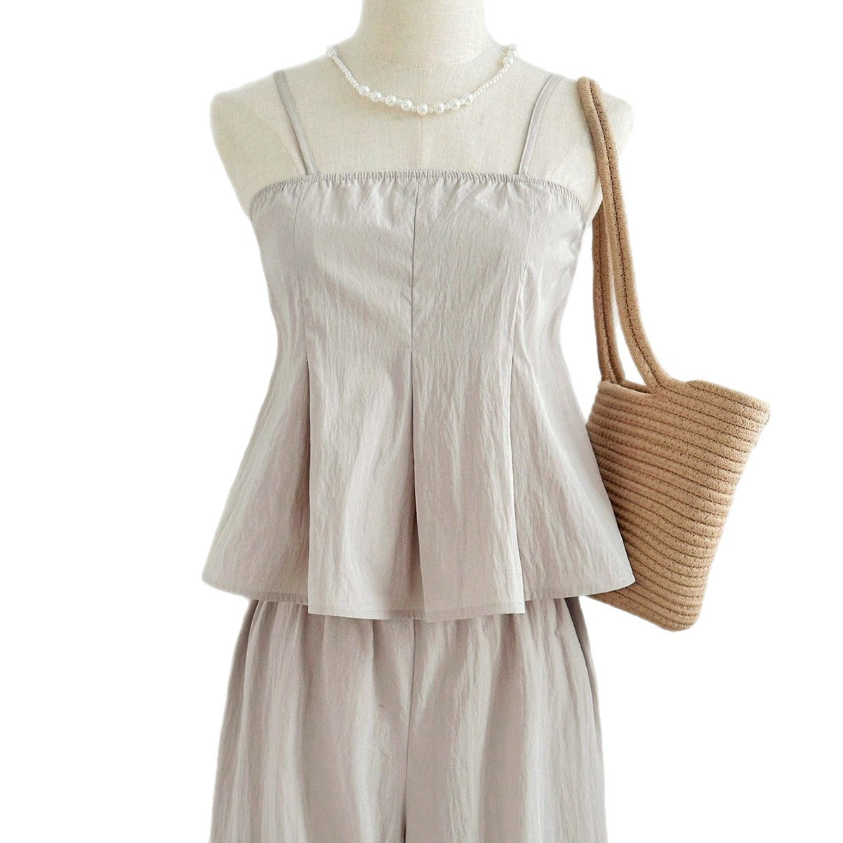 Sleeveless long pants set