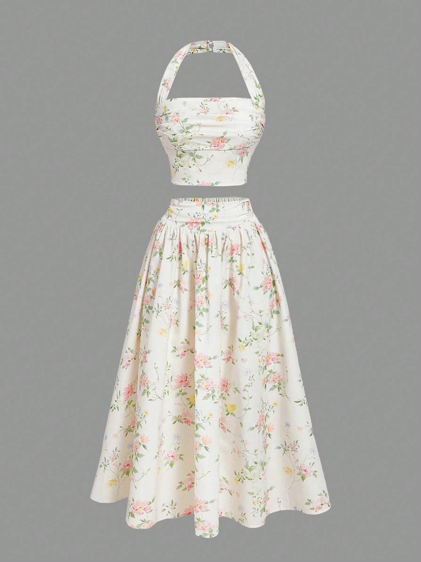 Sleeveless long dress 2-piece set